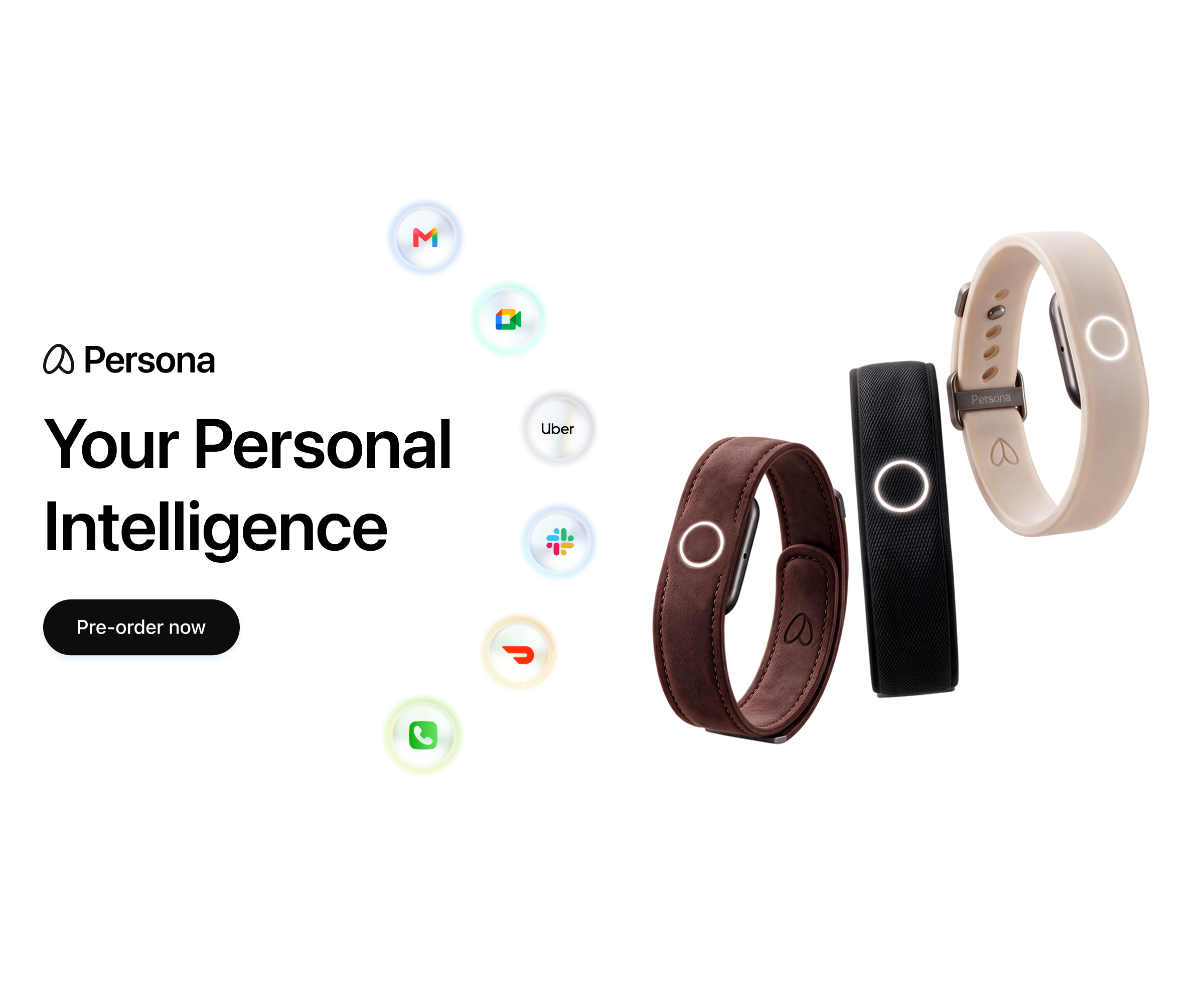 Persona — The first AI assistant you can wear. Persona Band makes the calls, books the…